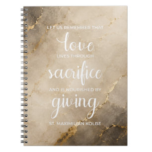 St. Maximilian Kolbe Love Sacrifice Giving Notebook
