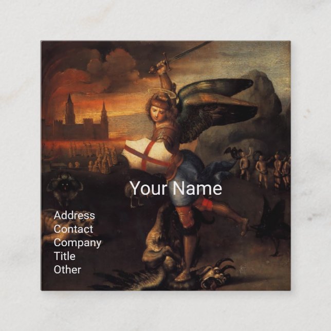 St Michael and Dragon Square Business Card (Front)