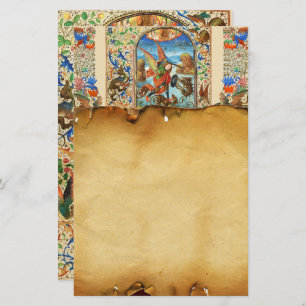 ST. MICHAEL ARCHANGEL AND DRAGON Flemish Miniature Stationery