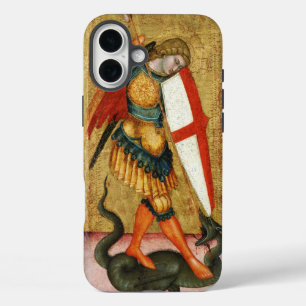St. Michael Archangel and Dragon Sienese Prayer iPhone 16 Plus Case