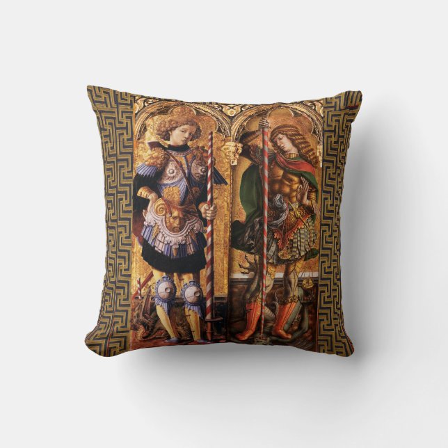 St. Michael Archangel and Saint George with Dragon Cushion (Front)