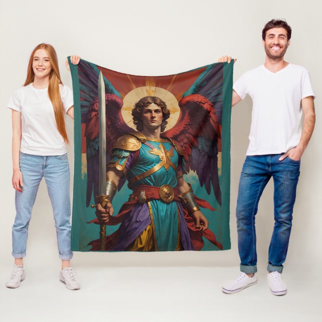 St Michael Archangel Catholic Fleece Blanket (In Situ)