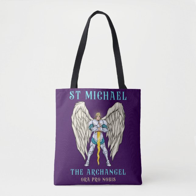 St Michael Archangel Catholic Tote Bag (Front)