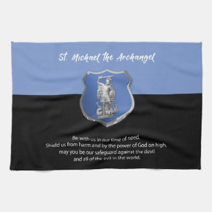 St. Michael Archangel Prayer Thinking of You Tea Towel
