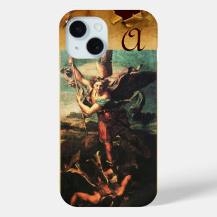 St MICHAEL ARCHANGEL VANGUISHING SATAN Monogram iPhone 15 Case