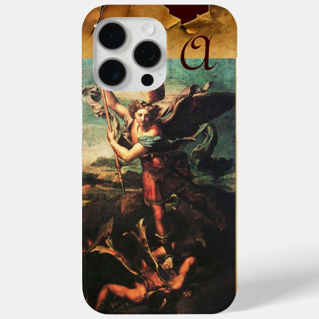 St MICHAEL ARCHANGEL VANGUISHING SATAN Monogram Case-Mate iPhone Case (Back)
