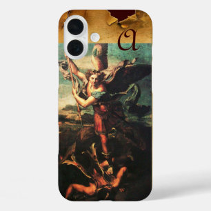 St MICHAEL ARCHANGEL VANGUISHING SATAN Monogram iPhone 16 Plus Case