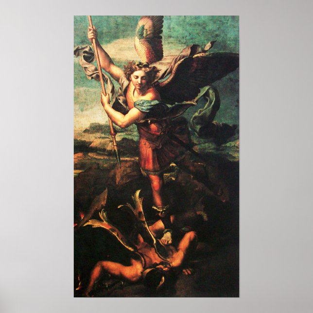 St MICHAEL ARCHANGEL VANGUISHING SATAN Poster (Front)