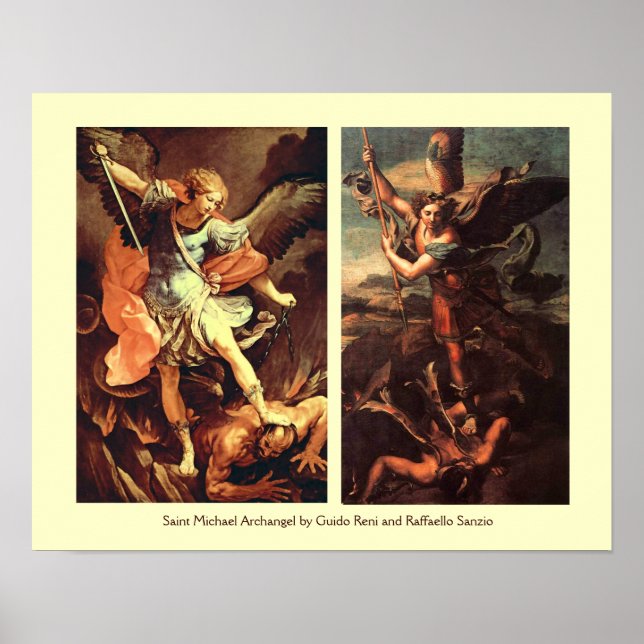 St MICHAEL ARCHANGEL VANGUISHING SATAN Poster (Front)
