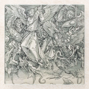 St. Michael Battling with the Dragon Glass Coaster