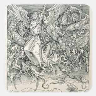 St. Michael Battling with the Dragon Square Sticker