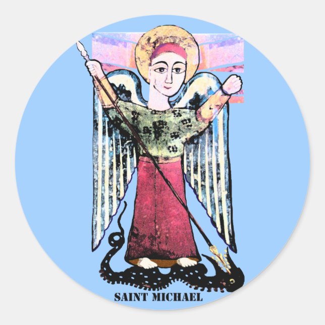 St Michael Classic Round Sticker (Front)