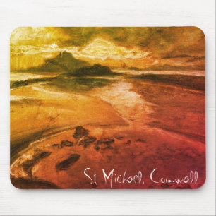 St Michael, Cornwall Beach Landscape Art Mousepad