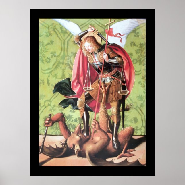 ST. MICHAEL ,DRAGON AND JUSTICE POSTER (Front)