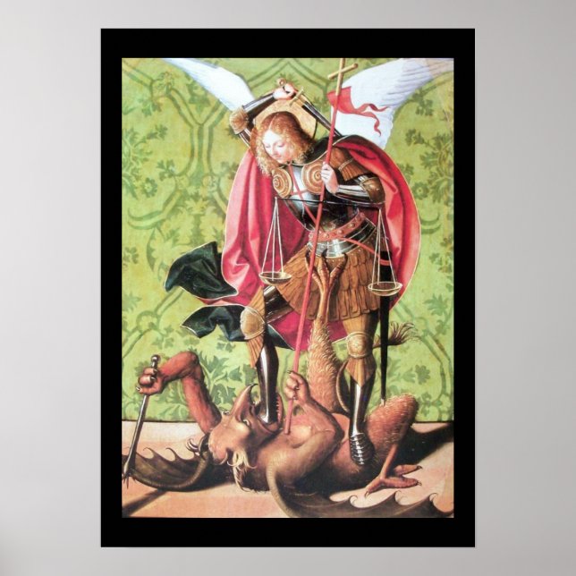 ST. MICHAEL ,DRAGON AND JUSTICE POSTER (Front)
