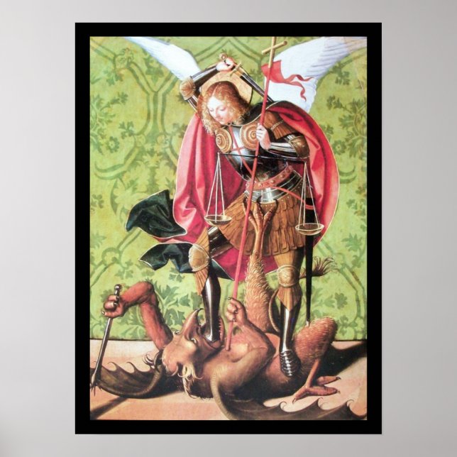 ST. MICHAEL ,DRAGON AND JUSTICE POSTER (Front)