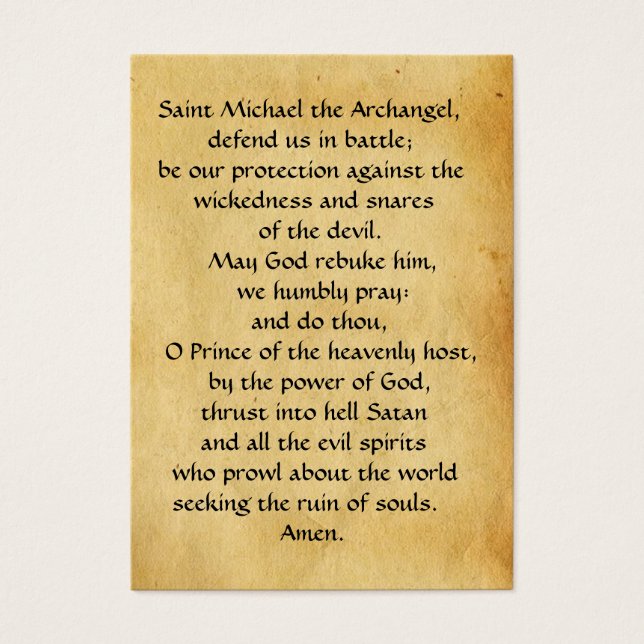 ST. MICHAEL ,DRAGON AND JUSTICE Prayer Card (Front)