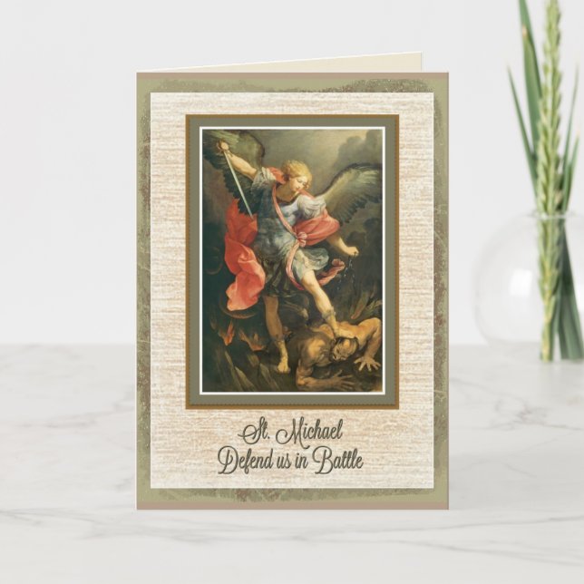 St. Michael Greeting Card w/prayer (Front)