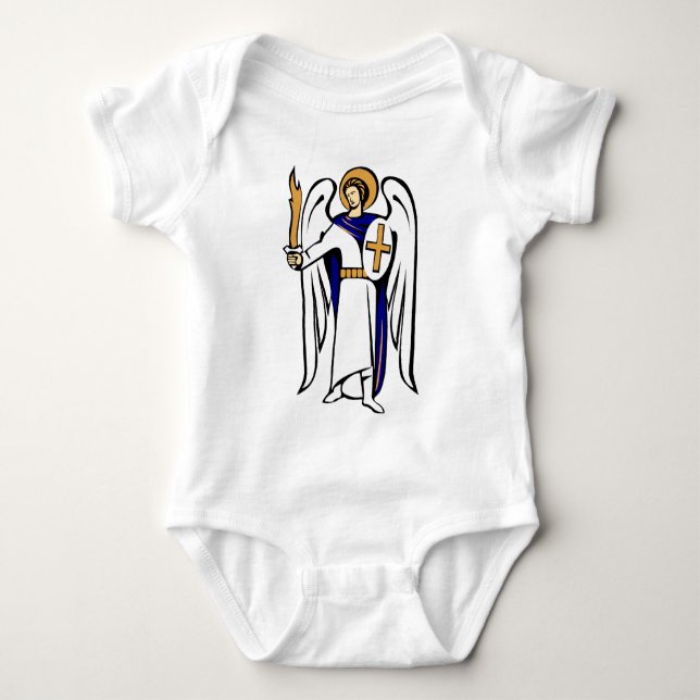 St. Michael Infant Creeper with prayer on reverse (Front)