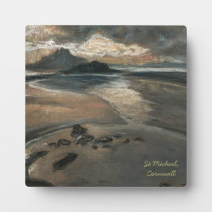 St Michael mount in Cornwall, England by A. Cook Plaque