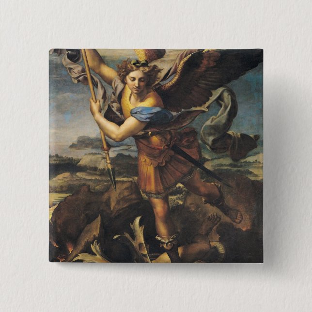St. Michael Overwhelming the Demon, 1518 15 Cm Square Badge (Front)