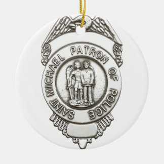 St. Michael Patrol Saint of Police Ceramic Tree Decoration
