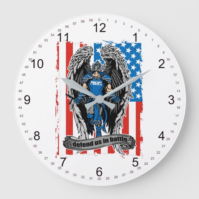 St. Michael Police Defend Us in Battle Large Clock (Front)