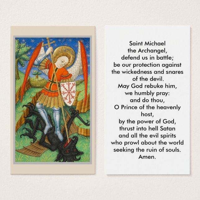 St Michael prayer card (Front & Back)