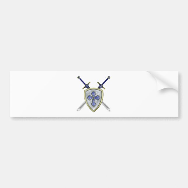 St Michael - Swords and Shield Bumper Sticker (Front)