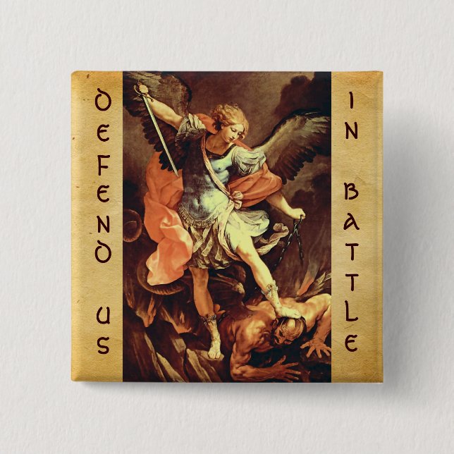 St. Michael the Archangel 15 Cm Square Badge (Front)