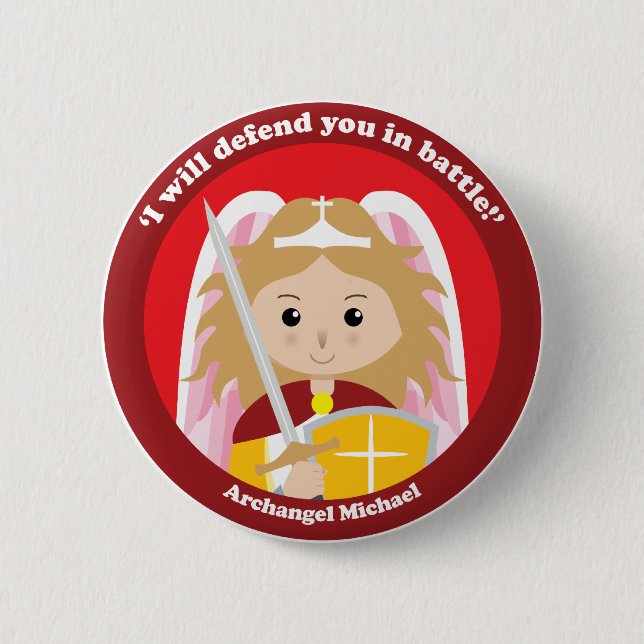St. Michael the Archangel 6 Cm Round Badge (Front)