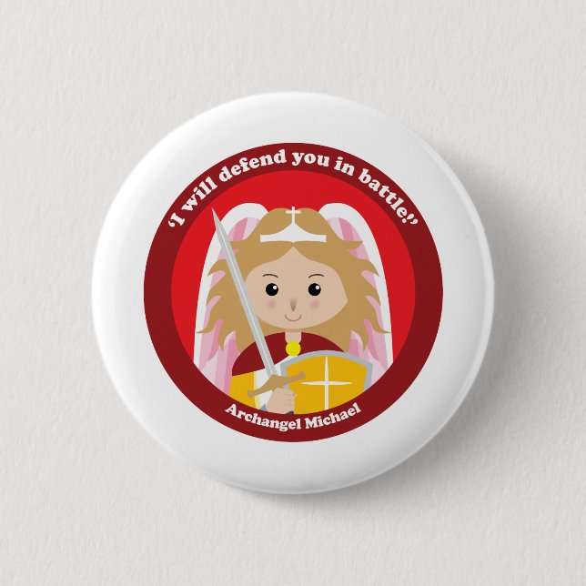 St. Michael the Archangel 6 Cm Round Badge (Front)