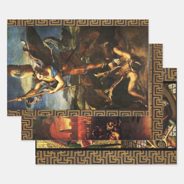 St. Michael the Archangel by Raffaello Sanzio  Wrapping Paper Sheet (Set)