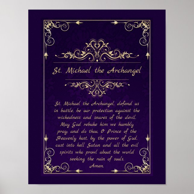 St. Michael the Archangel Catholic Prayer Poster (Front)