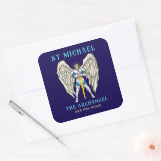 St Michael The Archangel Catholic Prayer Square Sticker