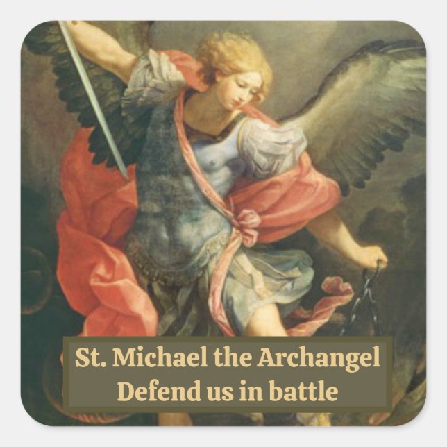 St. Michael the Archangel Catholic Prayer Square Sticker (Front)