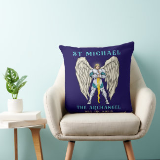 St Michael The Archangel Catholic Prayer Throw Cushion