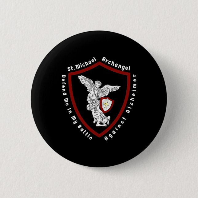 St. Michael The Archangel Help Me Against Heimerhe 6 Cm Round Badge (Front)
