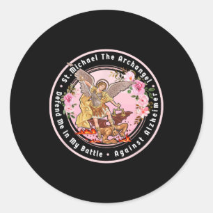 St. Michael The Archangel Help Me Against Heimerhe Classic Round Sticker