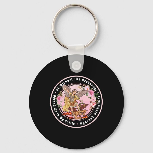 St. Michael The Archangel Help Me Against Heimerhe Key Ring (Front)