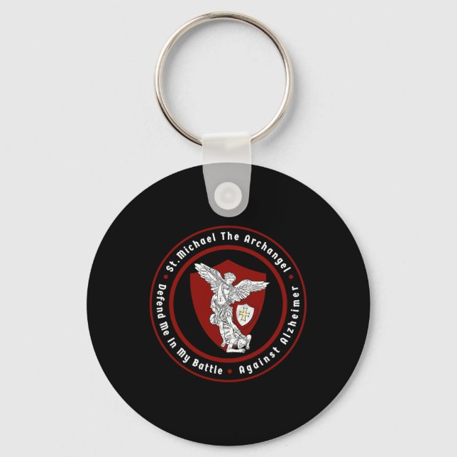 St. Michael The Archangel Help Me Against Heimerhe Key Ring (Front)