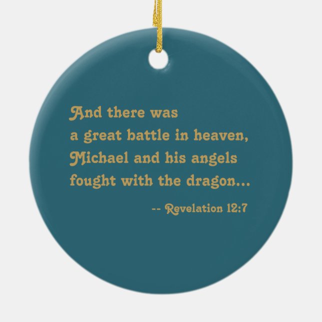 St. Michael the Archangel (M 010) Ceramic Tree Decoration (Back)