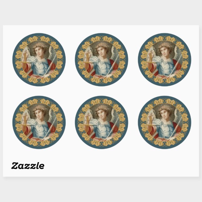 St. Michael the Archangel (M 010) Classic Round Sticker (Sheet)