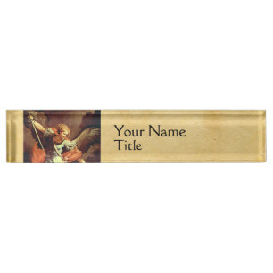 St. Michael the Archangel  Parchment Nameplate
