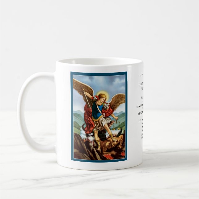 St. Michael the Archangel Powerful Prayer Coffee Mug (Left)