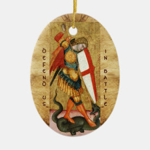 St. Michael the Archangel Prayer Ceramic Tree Decoration