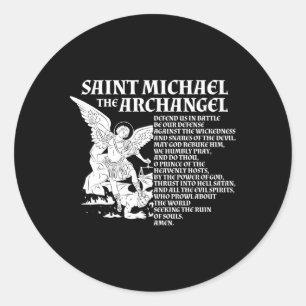 St Michael The Archangel Prayer Classic Round Sticker