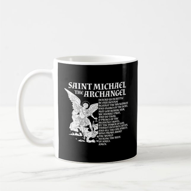 St Michael The Archangel Prayer Coffee Mug (Left)