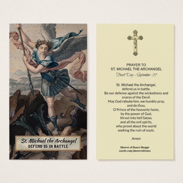 St. Michael the Archangel Prayer Holy Card (Front & Back)