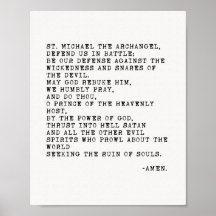 St Michael the Archangel Prayer Poster